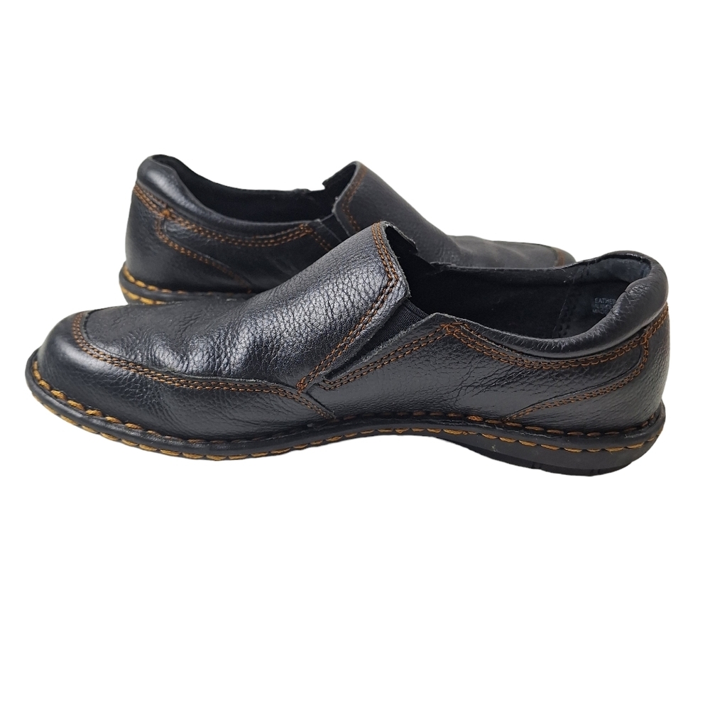 Born BOC Black Leather Slip On Casual Comfort Shoes Size 6.5